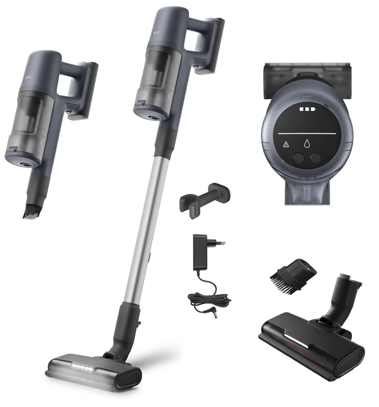 AEG 6000 Cordless Vacuum Cleaner AP61CB21DB, 103 000 RPM, Powerful Suction, Up to 99% Dust Pickup, 40 Min Runtime, Multi-Surface Nozzle, Detachable Handheld Unit