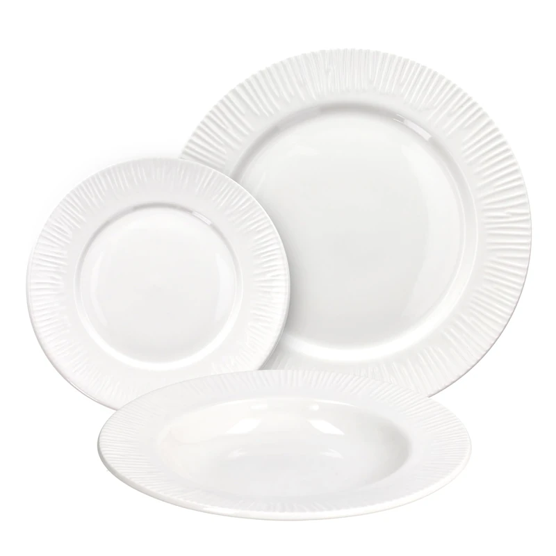 Tognana Philo 18-Piece Dinner Set for 6 People, Porcelain, White