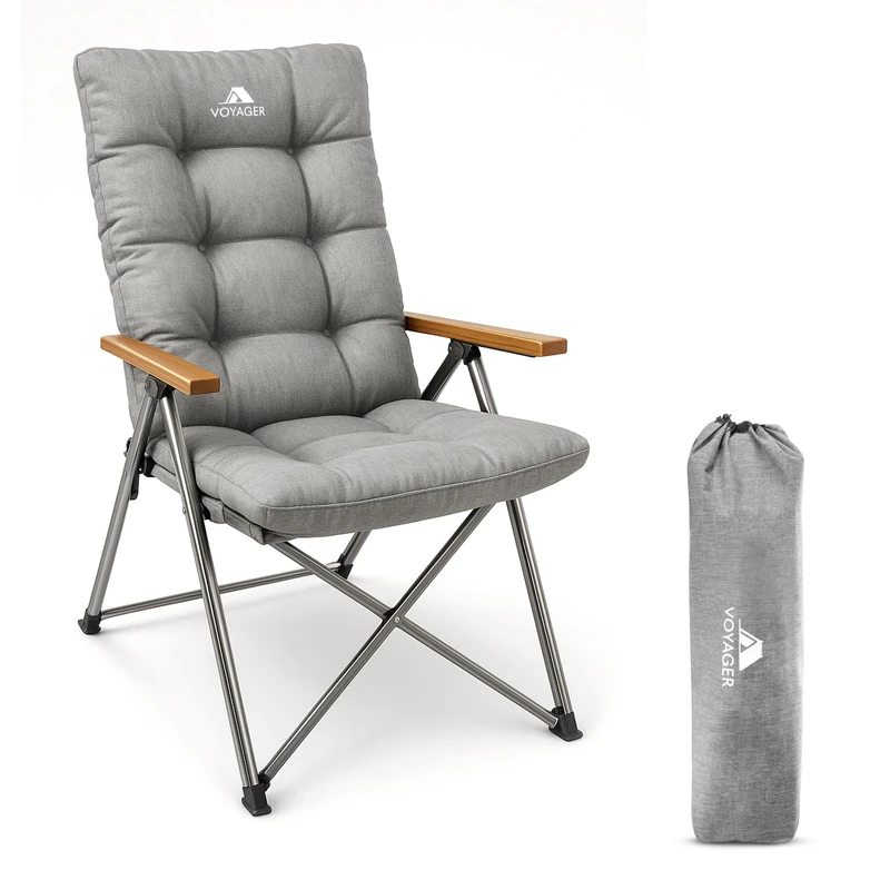 Voyager Luxury Camping Chair 1 Pack, 150kg Load Capacity, Portable &Comfortable –Stable Folding Chair with Innovative Design, Easy Setup & Storage –Durable, for Outdoor & Travel