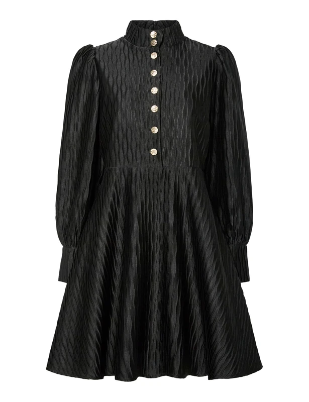 Y.A.S Yasripple Ls Dress S. Noos, Black, 12