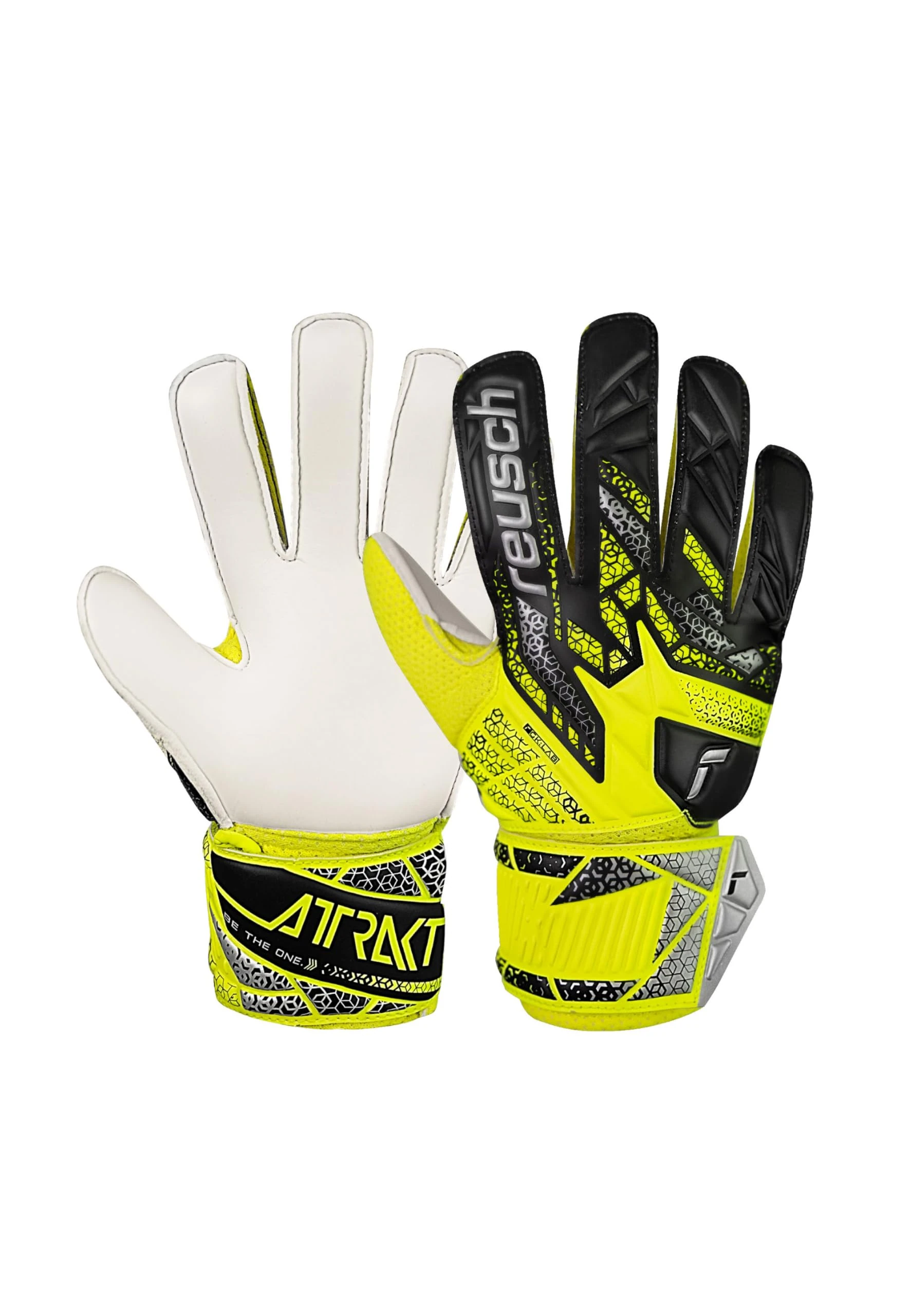 Reusch Attrakt Solid Junior Grip Goalkeeper Gloves Football Gloves for Children and Teenagers for Boys Girls Suitable for All Weather Conditions and Pitch Surfaces