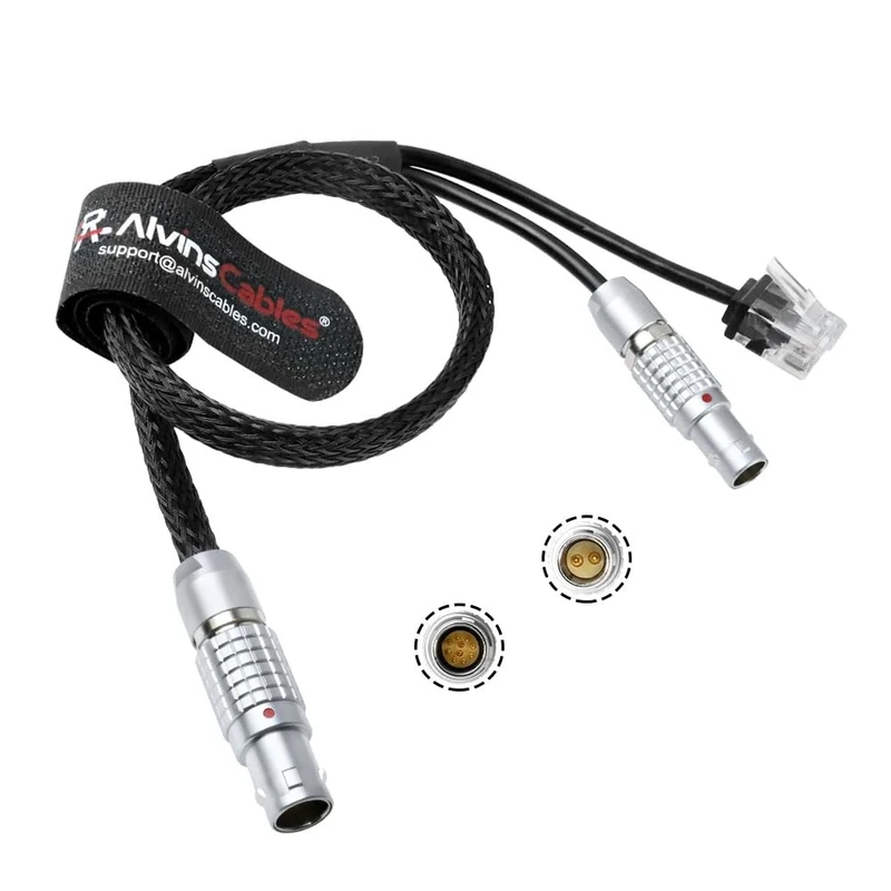Alvin's Cables Control Cable for ARRI ETH 10 Pin Rotatable Right Angle to RJ45 and 2 Pin Male 24V Power Cable for ARRI Alexa Mini LF| LF| Mini| SXT Camera, Teradek COLR