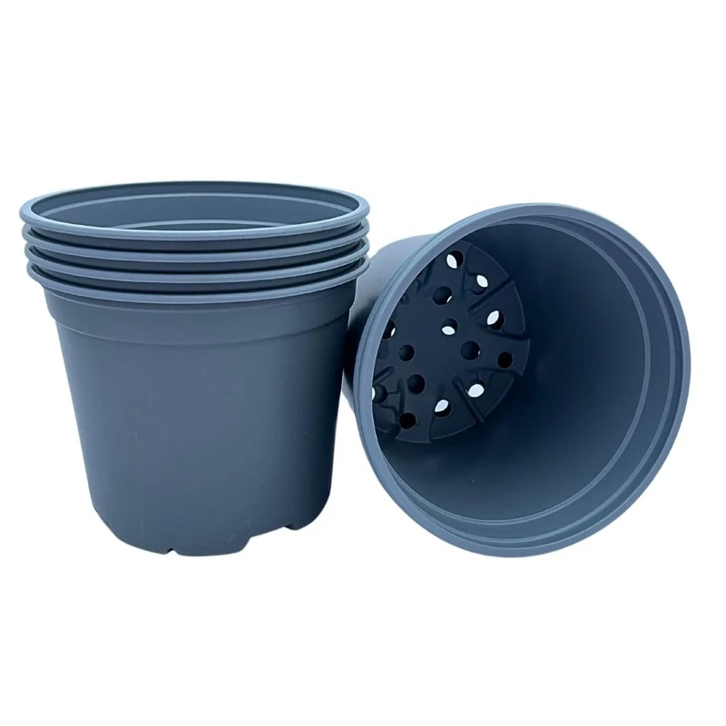 Bramley & Sage 19cm 3 Litre Grey Plastic Plant Pots (Various Quantities) (10)