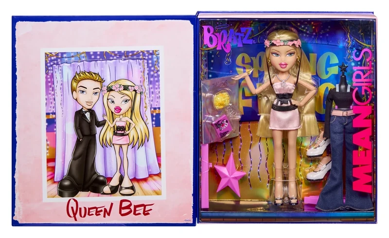 Bratz x Mean Girls Spring Fling Doll Regina – Collectable Fashion Doll with 2 Outfits, Pink Satin Dress, and Movie-Inspired Accessories