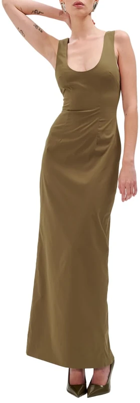 Ronny Kobo Women's Maxi Tilly Dress, Military Green, M