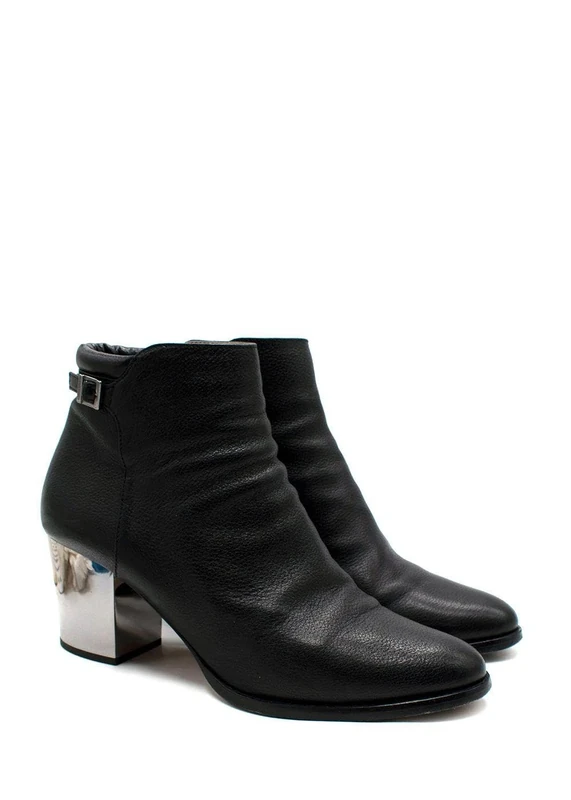 Jimmy Choo Pre-Loved Black Method 65 Grained Leather Ankle Boots