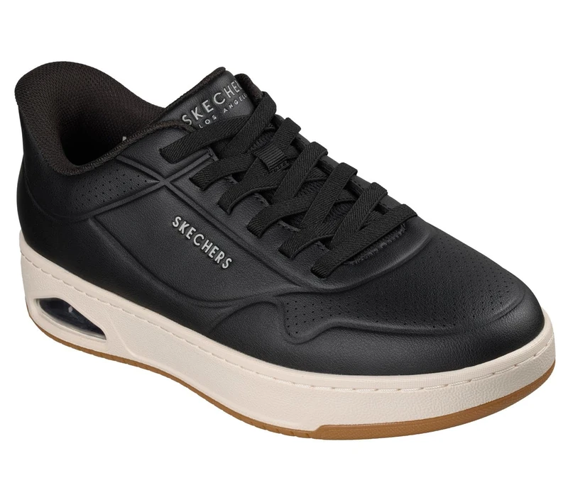 Skechers Men's Uno Ctl Laying Low Sneaker, Black Duraleather/Mesh, 11 UK