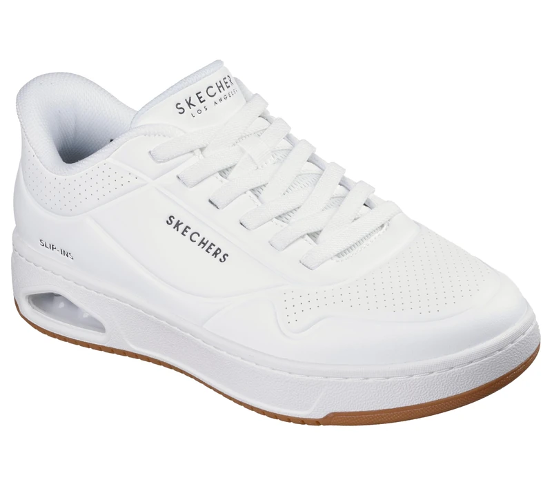 Skechers Men's Uno Ctl Laying Low Sneaker, White Duraleather/Mesh, 9.5 UK