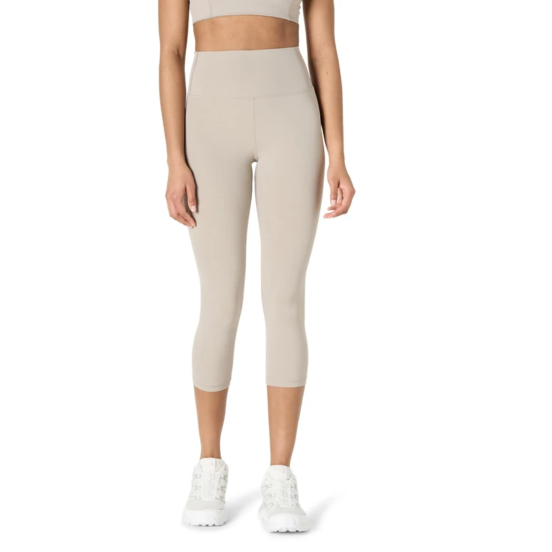 Amazon Essentials Women's Active FormFlex Buttery Soft High Waist 19” (48 cm) Inseam Capri Yoga Workout Leggings, Taupe, S