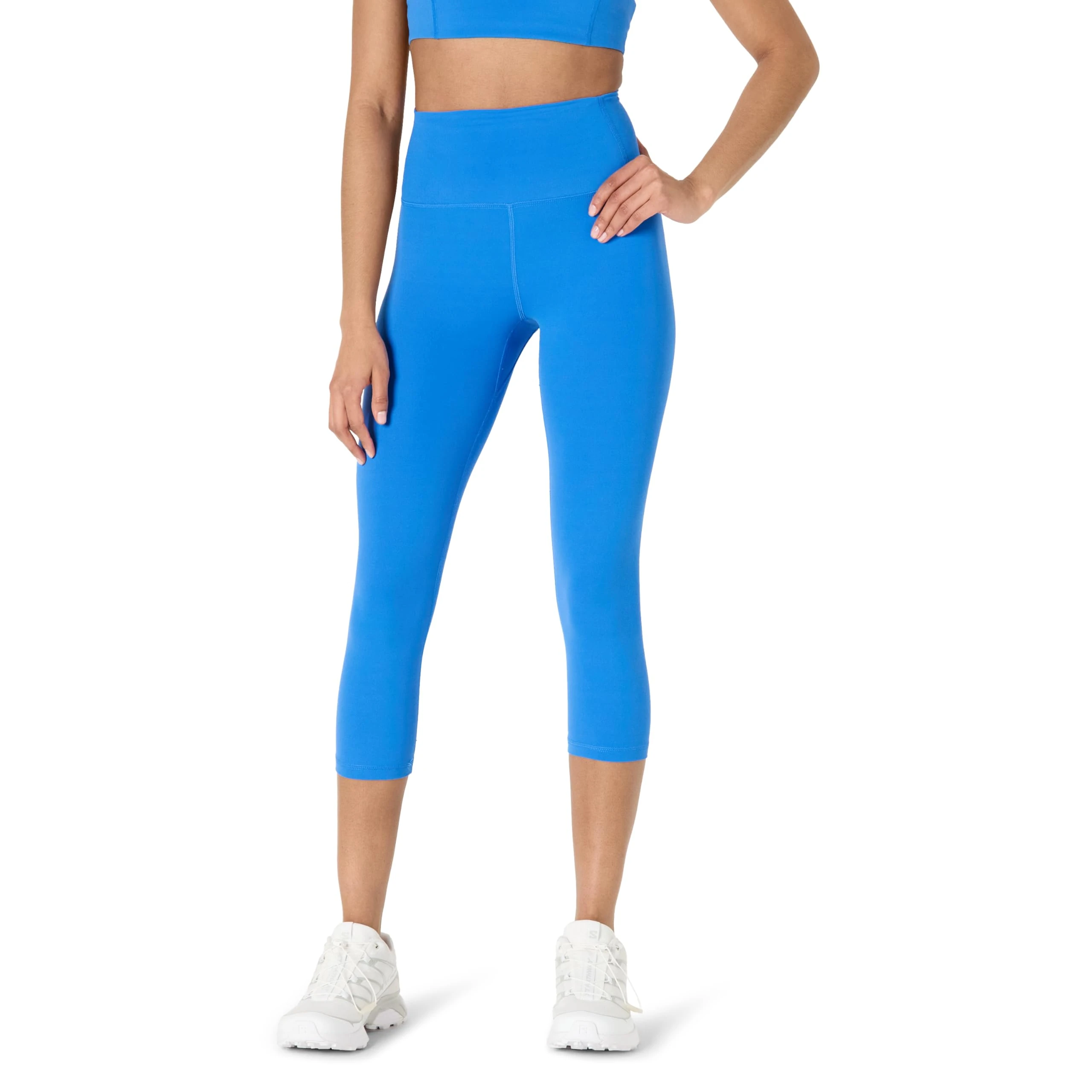 Amazon Essentials Women's Active FormFlex Buttery Soft High Waist 19” (48 cm) Inseam Capri Yoga Workout Leggings, Ocean Blue, S