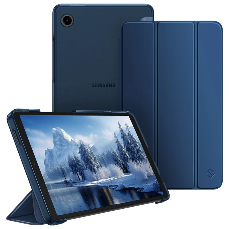 FINTIE Case for Samsung Galaxy Tab A11 8.7 Inch 2025/ Tab A9 8.7 Inch Screen Size, Ultra Thin Protective Case with Translucent Back Cover for Tablet A11/ A9, Dark Blue