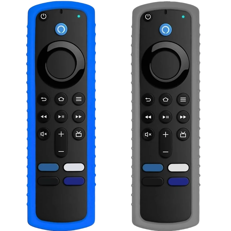 [2 Pack] Protective Cover for Remote Control, Friendly Silicone Material, DustProof, Washable, DropProof, Compatible with Most Models of 4k Voice Remote - Gray and Blue