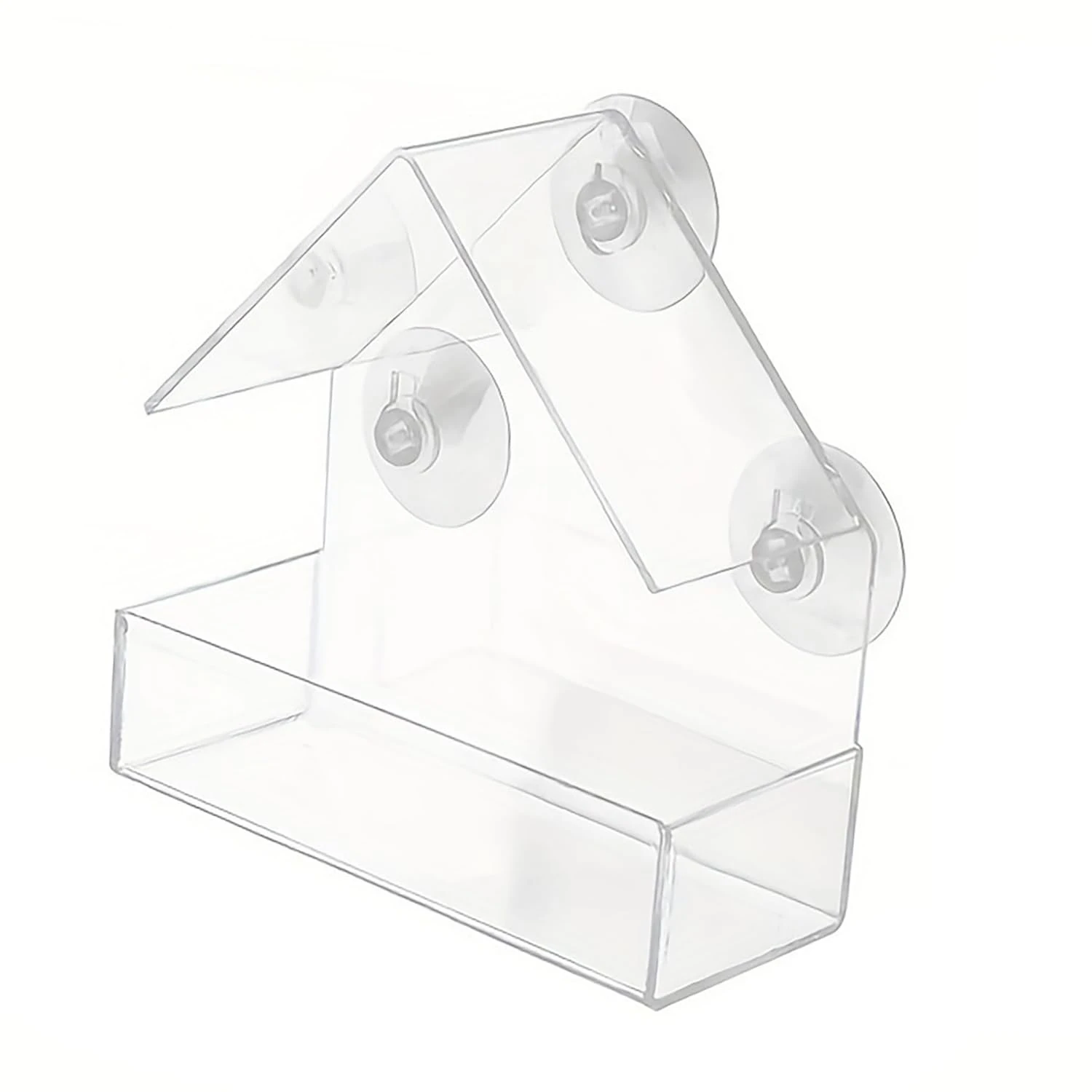 Window Bird Feeder – Clear Acrylic Feede, Easy Installation & Cleaning, Perfect for Birdwatching, Attracts Wild Birds