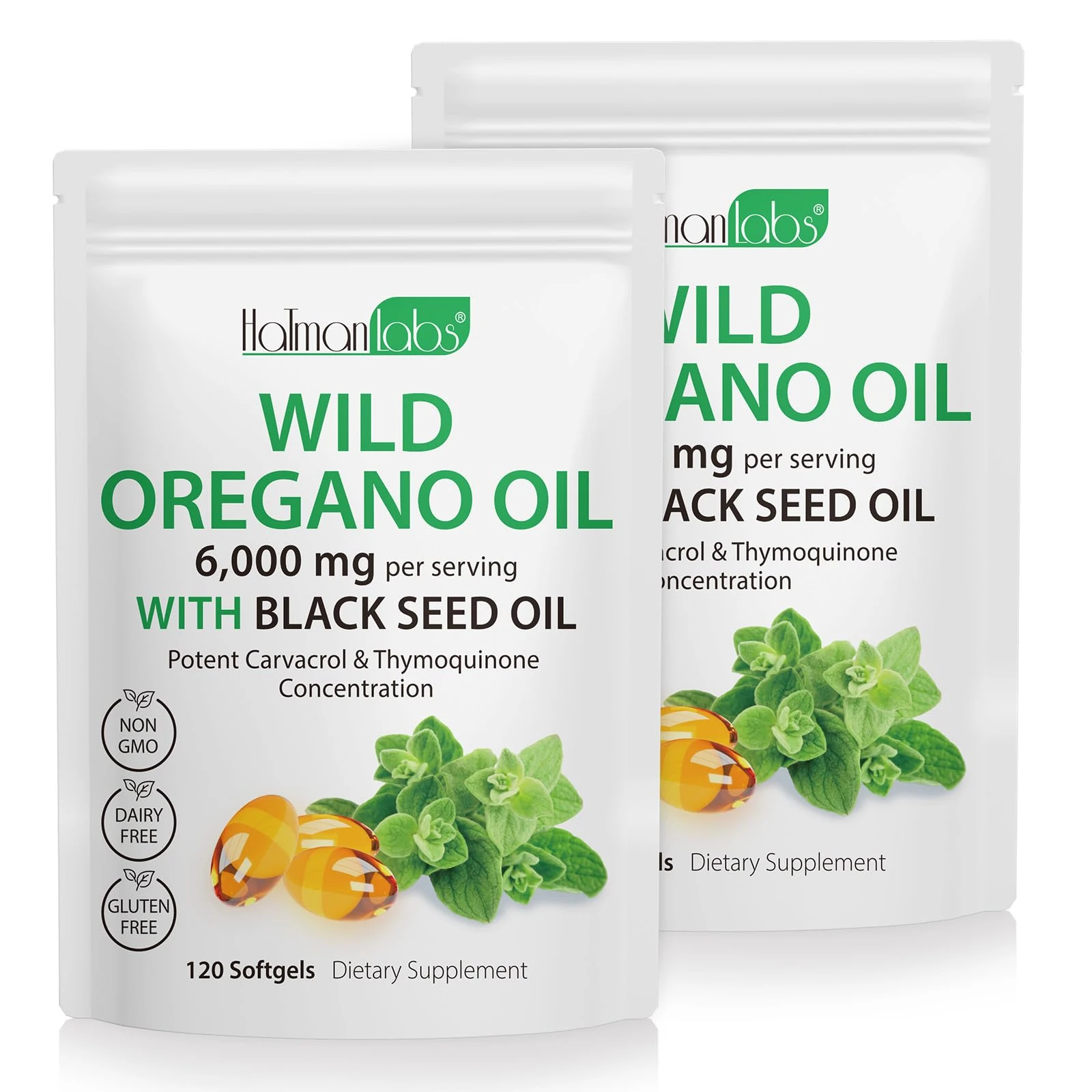 2 Pack Oregano Oil Supplement, Oil of Oregano Softgels