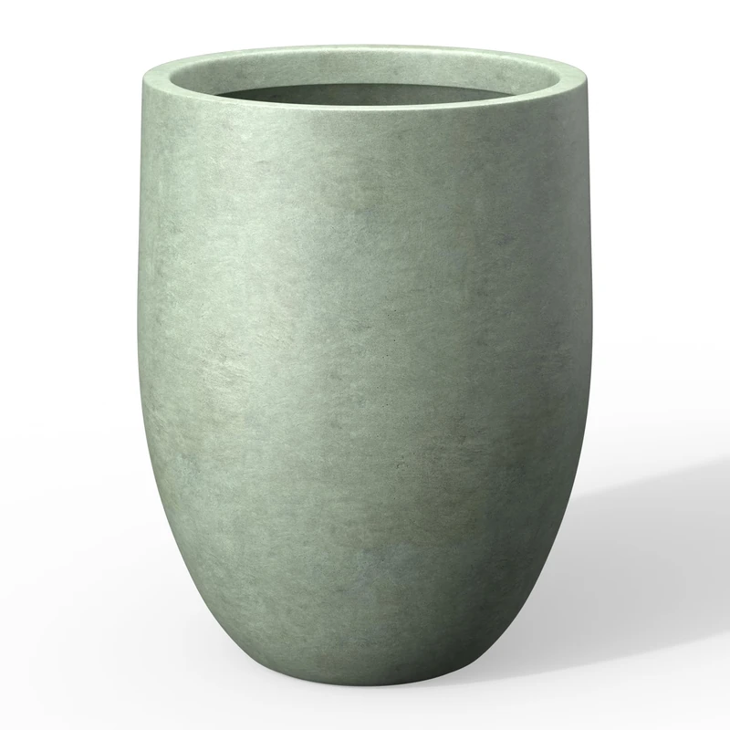 Kante 21.7" H Mint Green Tall Planter, Large Outdoor Indoor Decorative Pot with Drainage Hole and Rubber Plug, Modern Round Style for Home and Garden