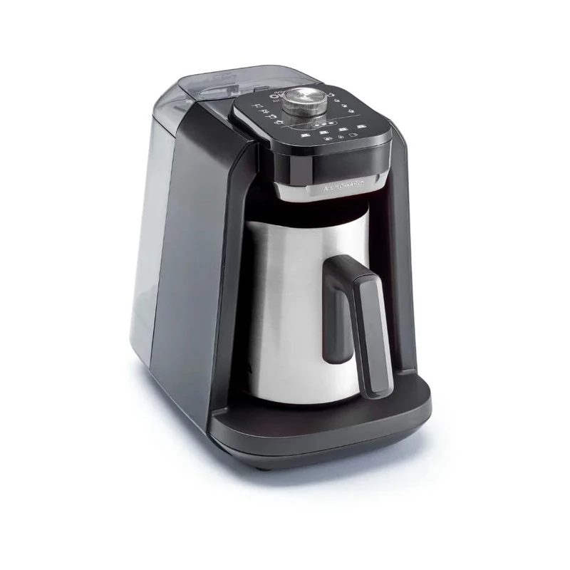 Arzum Okka OK0038 Rich Pro Plus Turkish Coffee and Hot Beverage Maker with Water Tank, Black, 3-pin UK plug (Black and Chrome)