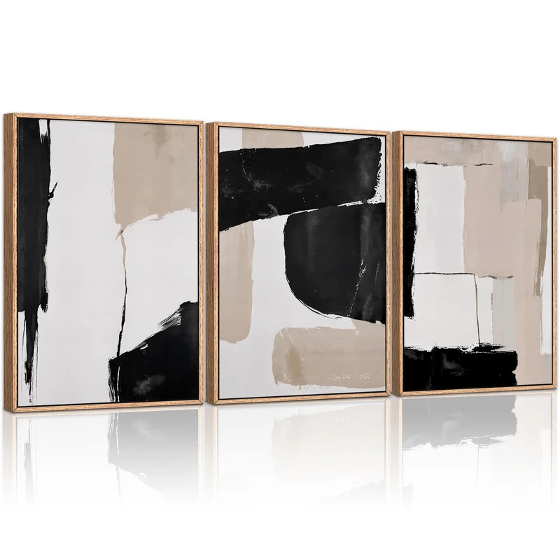 HLNIUC Abstract Color Block Framed Wall Art Set