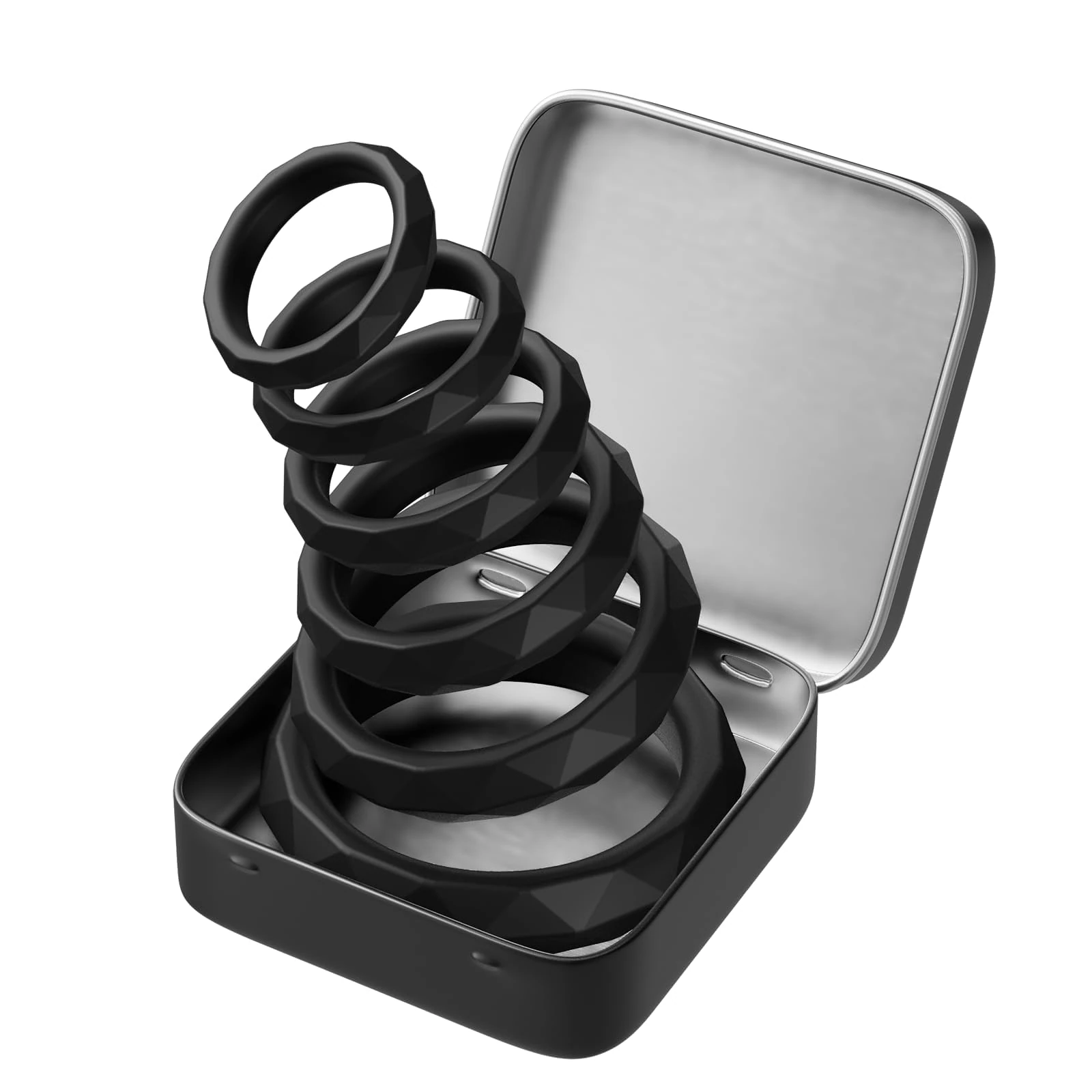 Cock Ring 6 Sizes Penis Ring Adult Toys Couples Sex Toýs for Men Cockring Male Sex Toys 4Mens UK, Silicone Penisex Ring Adjustable Cock and Ball Sexual Aids (Includes a Storage Box)