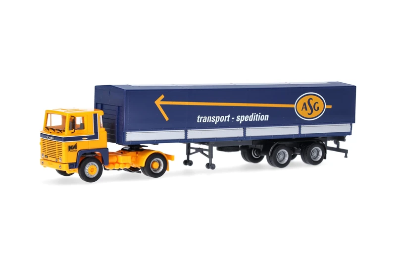 Herpa Scania 141 Tarpaulin Semi-Trailer ASG - 1:87 Scale Model
