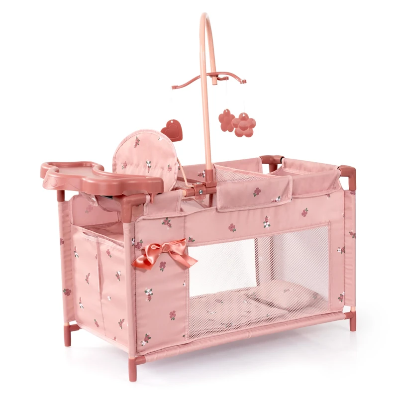 Bayer Design 62626AA Doll bed with integrated high chair, changing table, mobile