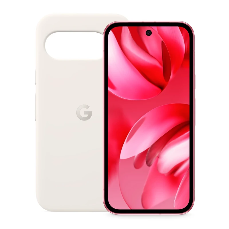 Google Pixel 9a – Unlocked Android Smartphone with AI Camera, All-day Battery and Powerful Security – Peony, 128GB + Pixel 9a Case – Porcelain