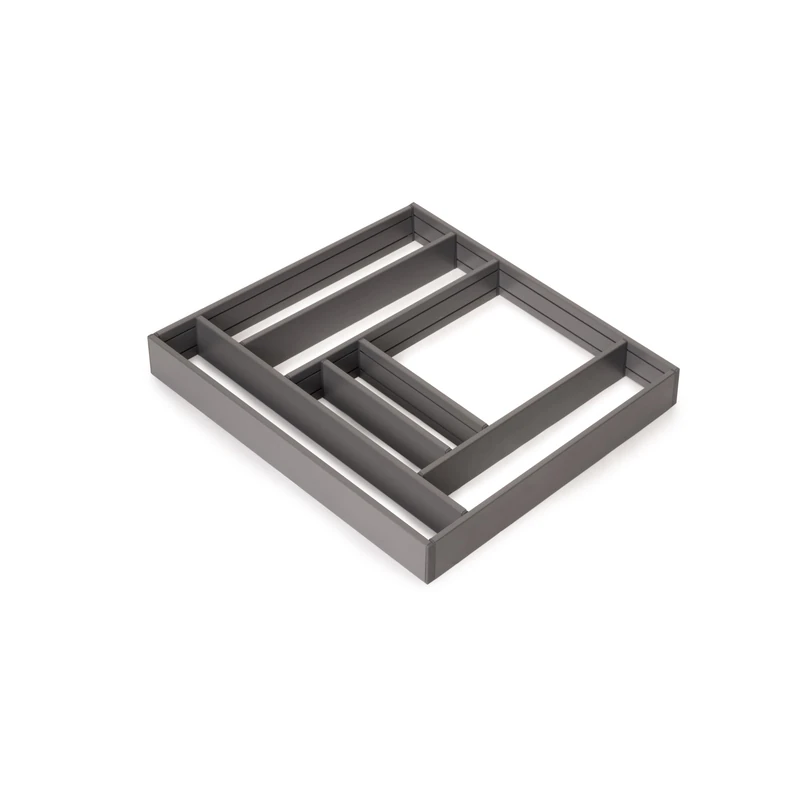 Emuca - Drawer organizer 600x500, drawer dividers made of aluminium, Anthracite grey