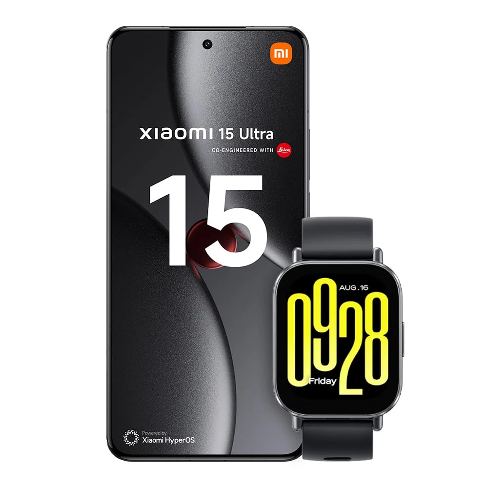 Xiaomi 15 Ultra Smartphone, 16+512GB, Black, 100mm Leica 200MP super telephoto, 5410mAh battery, 90W HyperCharge, HyperAI (No power adapter included)