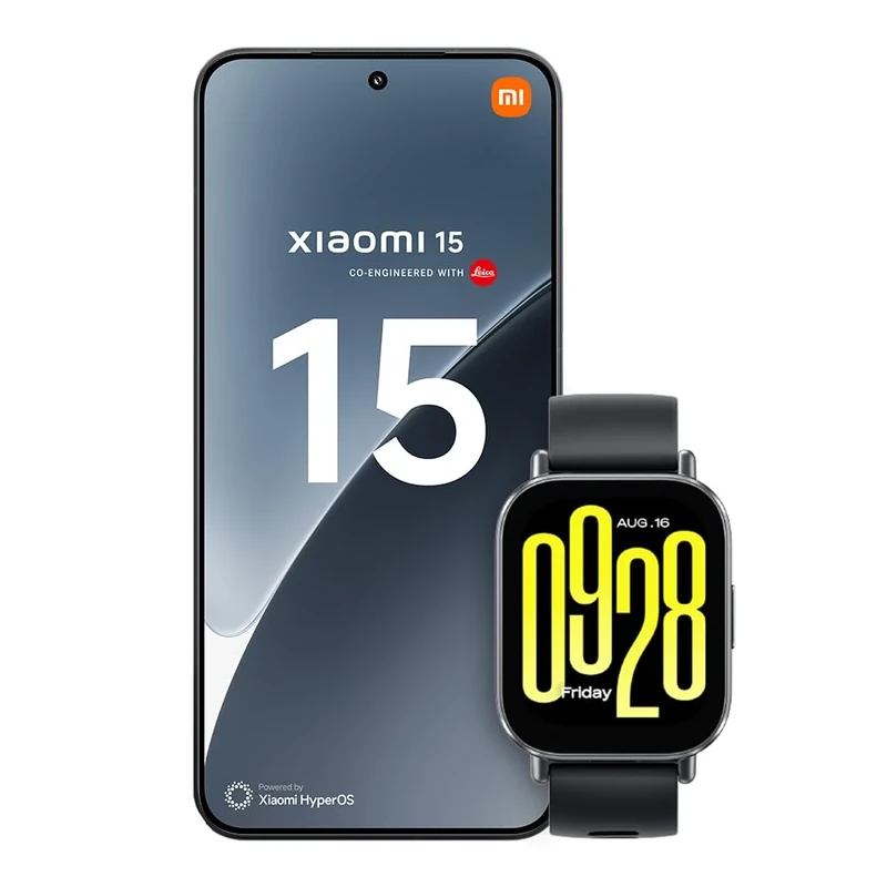 Xiaomi 15 Smartphone, 12+512GB, Black, 50MP Leica main camera, 5240mAh battery, 90W HyperCharge, HyperAI (No power adapter included)