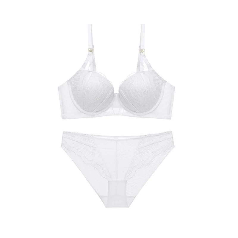 YIHANSS Big Boobs Small Bra Small Boobs Close Sexy Bra Set Breathable Close Women's Underwear - Image 1