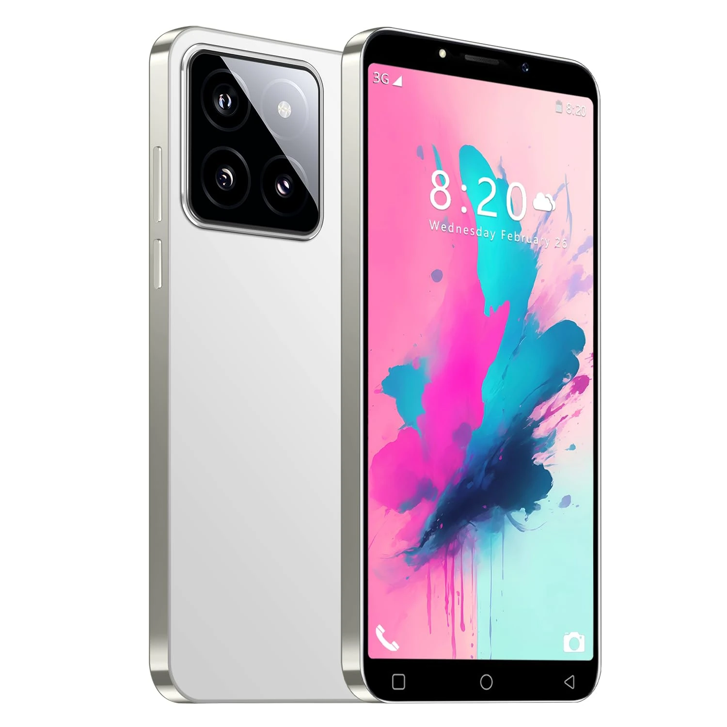 PrzTIk Cheap Mobile Phones, 5.0" IPS Display, Android 9.0, 16GB(Expandable to 128GB), 2G Dual SIM Free Unlocked, Face ID/WIFI/FM (M14Pro-White)
