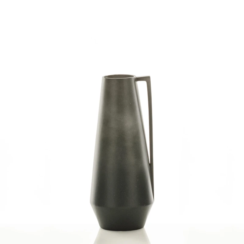 WINK DESIGN, ELLA-B vase - ceramic vase - stone effect - anthracite - 16x16x36 cm