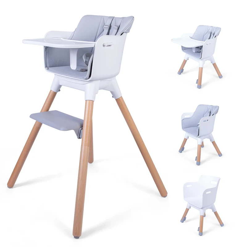 Red Kite Feed Me Kombo 3 in 1 Wooden Highchair/Lo Chair/Infant Seat - Grey