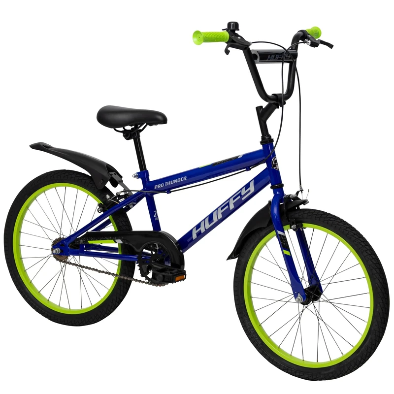 Huffy Pro Thunder 20-inch Kid's Bike, aged 6-11 years, Ion blue, Partial Chainguard, BMX Style Handlebars, Dual Caliper Brakes