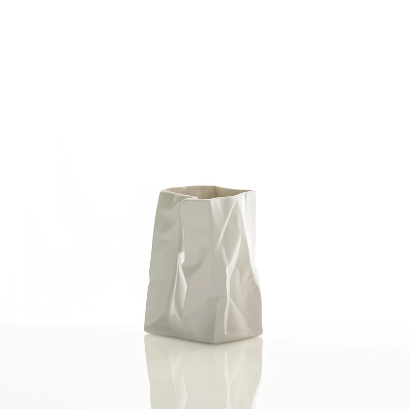 WINK DESIGN, GLAUKO WHITE vase - ceramic vase - matt white finish - 14x14x18 cm