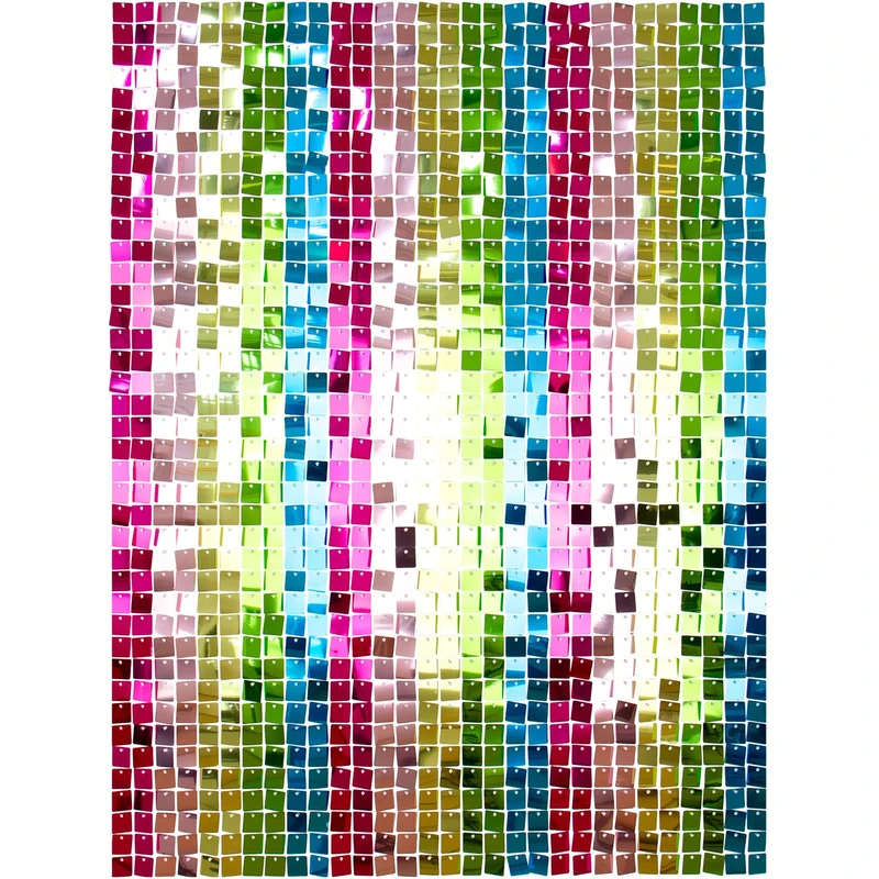 Folat 27597 Sequins-Meerkleurig-30 x 30 cm Backdrop for Weddings, Parties, Photo Booth and Festival Stage Decorations, Multicoloured, 27597