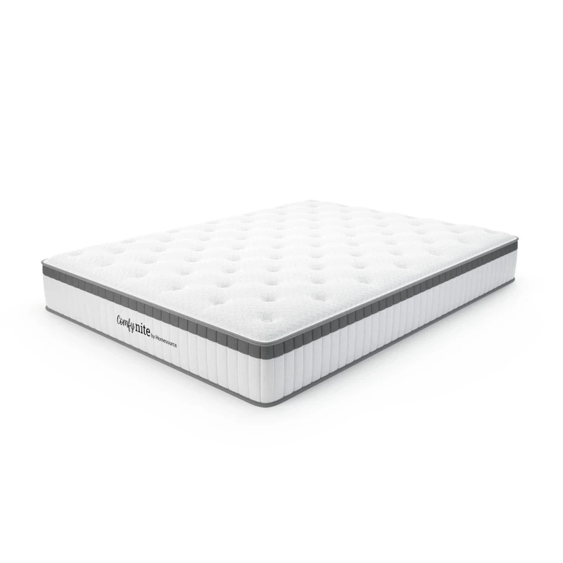 Home Source Pocket Sprung Quilted Mattress, 4ft Small Double, Medium Firmness, 24cm Deep, White