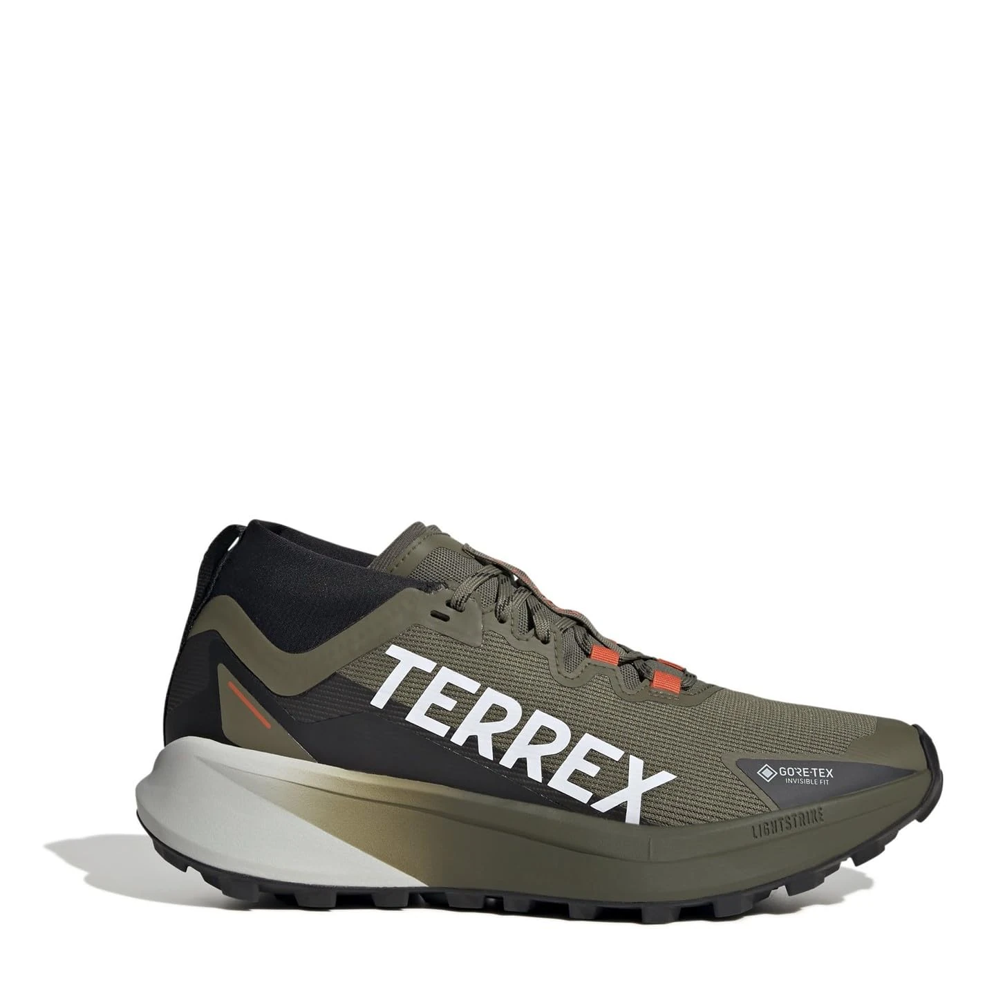 adidas Mens Agravic Gore Tex Trail Running Shoes Road Olive/White/Orange 8 UK