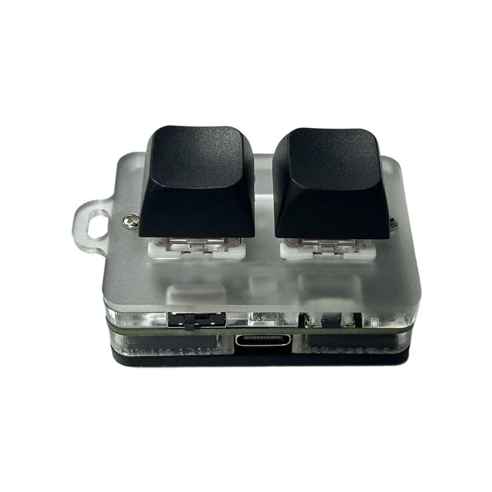 2 Keys Mini Custom Bluetooth Keyboard With RGB Light Hot-swappable Macropad Paste Copy Keypad Gaming red slot device 2-handed macro 2 key zone zone mini zone red key 2-handed gaming red red si