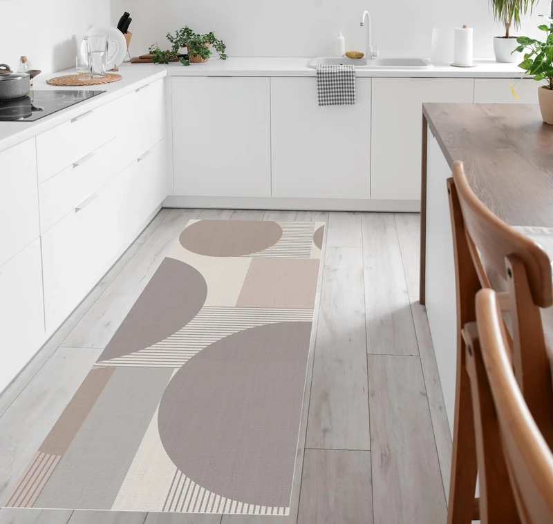 VINILIKO, Hermes Printed Vinyl Rug, Non-Slip PVC for Kitchen or Living Room, Washable, 80 x 300 cm
