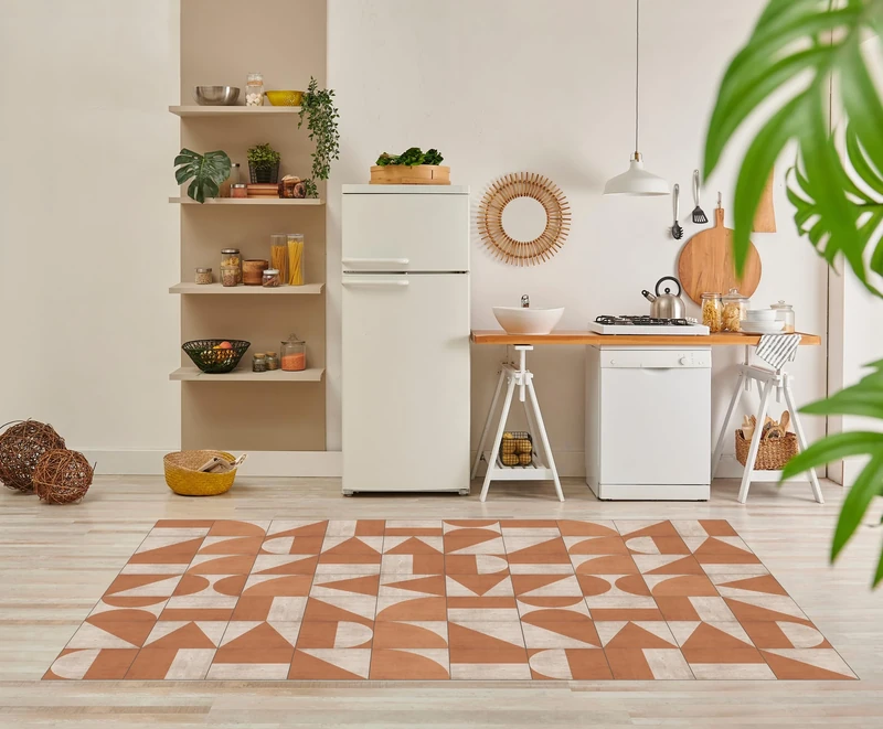 VINILIKO, Printed Vinyl Rug, PVC Non-Slip Kitchen or Living Room, Washable, 160 x 230 cm
