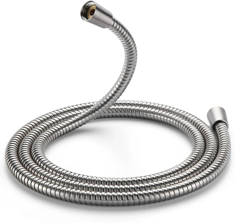 Cobbe Shower Hose 1.5m, Stainless Steel Shower Pipe, Anti Twist,Leakproof and Anti-Kink Universal Standard Fit G1/2 Replacement Hose, Chrome -Silver