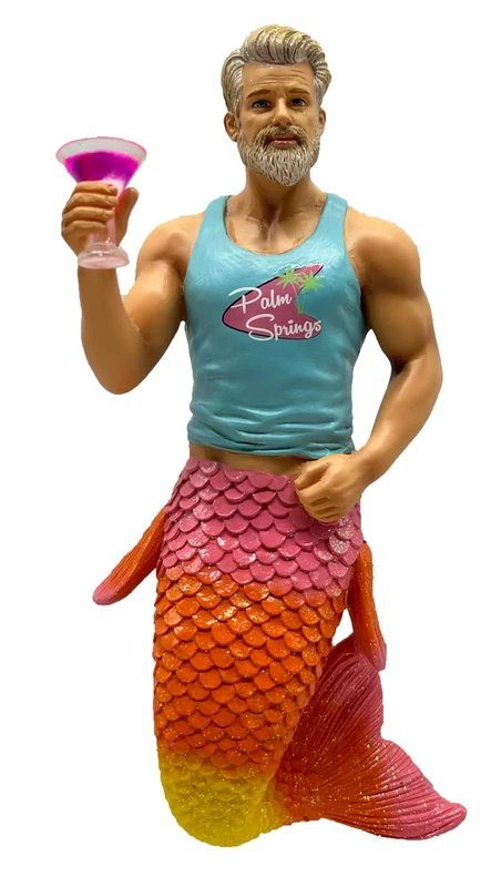 December Diamonds 55-55473 Palm Springs Merman Ornament, 7 Inches