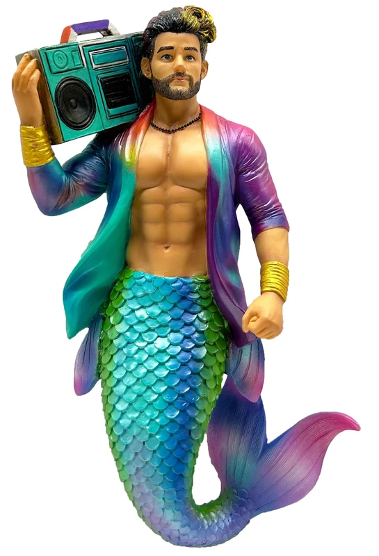 December Diamonds 55-55470 Big Booming Box Merman Ornament, 7 Inches