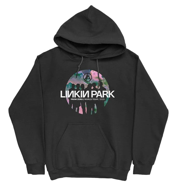 Linkin Park Unisex-Adult Zero Official Merch Silhouettes Tour Hoodie, Black, Medium
