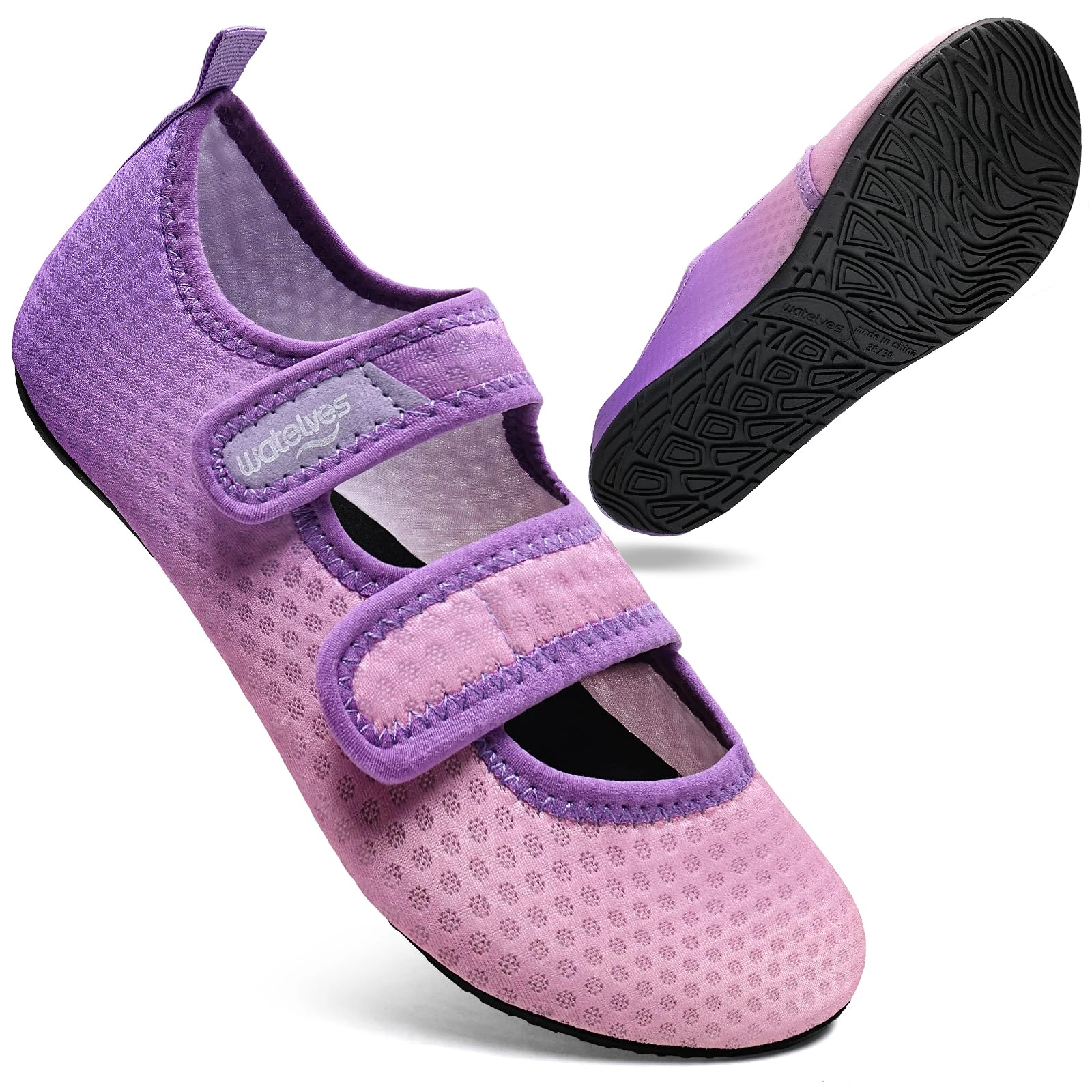 WateLves Water Shoes Barefoot Shoes Mens Women Beach Socks Aqua Swim Swimming sea Pool(Farbverlauf Lila 4.5/5.5)