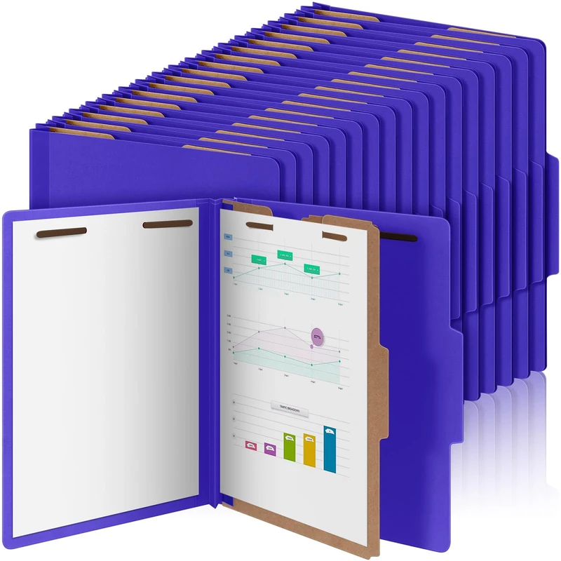 Skyygemm 36 Pcs Back to School Classification Folders Letter Size, 1 Divider Pressboard File Folder with Fasteners, Expanding File Organizer Bulk for Teachers, Office Employee, Coworker (Purple)