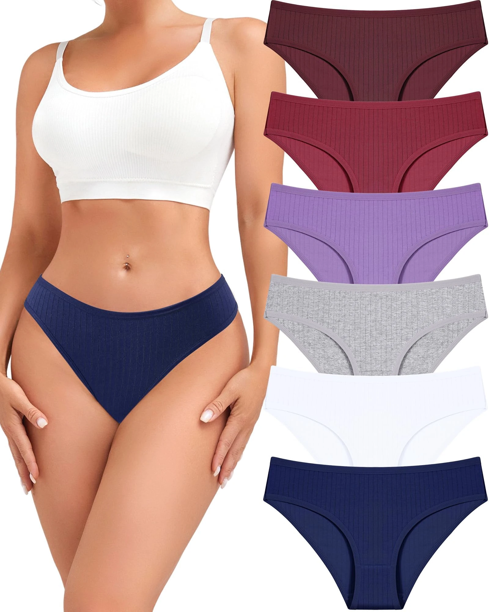 ALL OF ME Multipack Soft Cotton Underwear Slip Hipster Panties Women S-XL,M