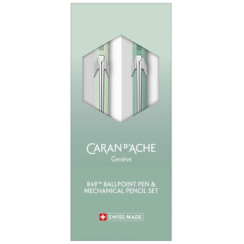 Caran D'Ache Misty Forest Pen and Mechanical Pencil Gift Case