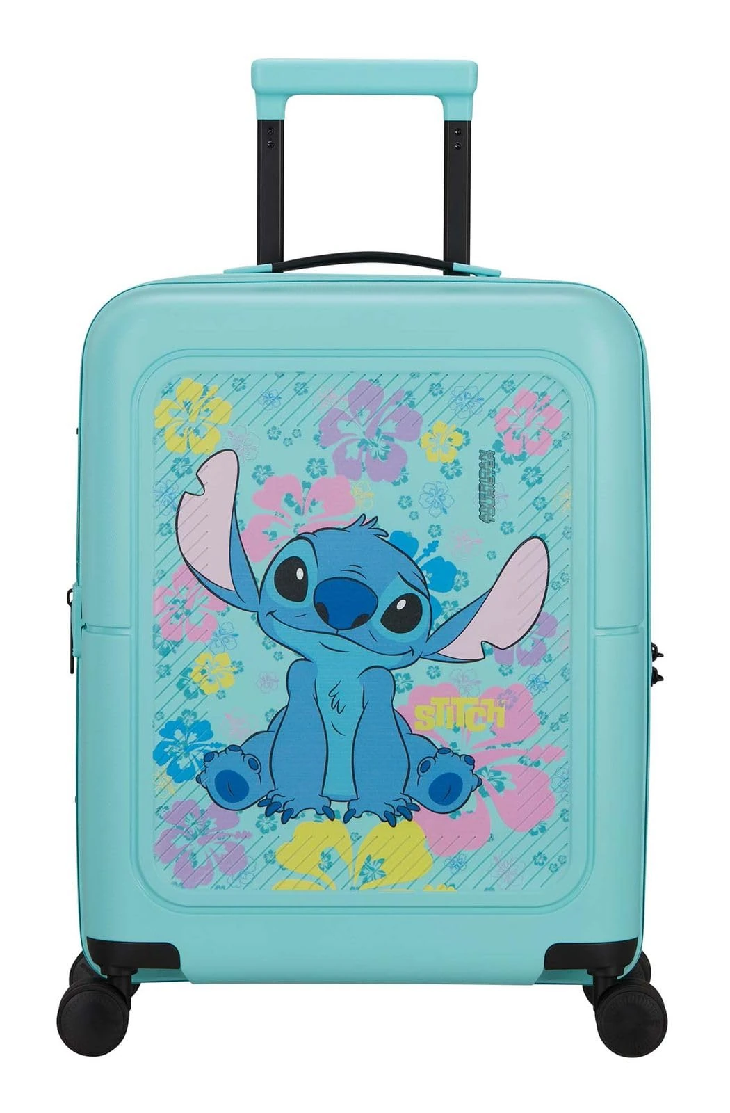 American Tourister Dashpop Disney - Spinner S, Expandable Cabin Luggage, 55 cm, 41/47 L, Multicolour (Stitch Flower)