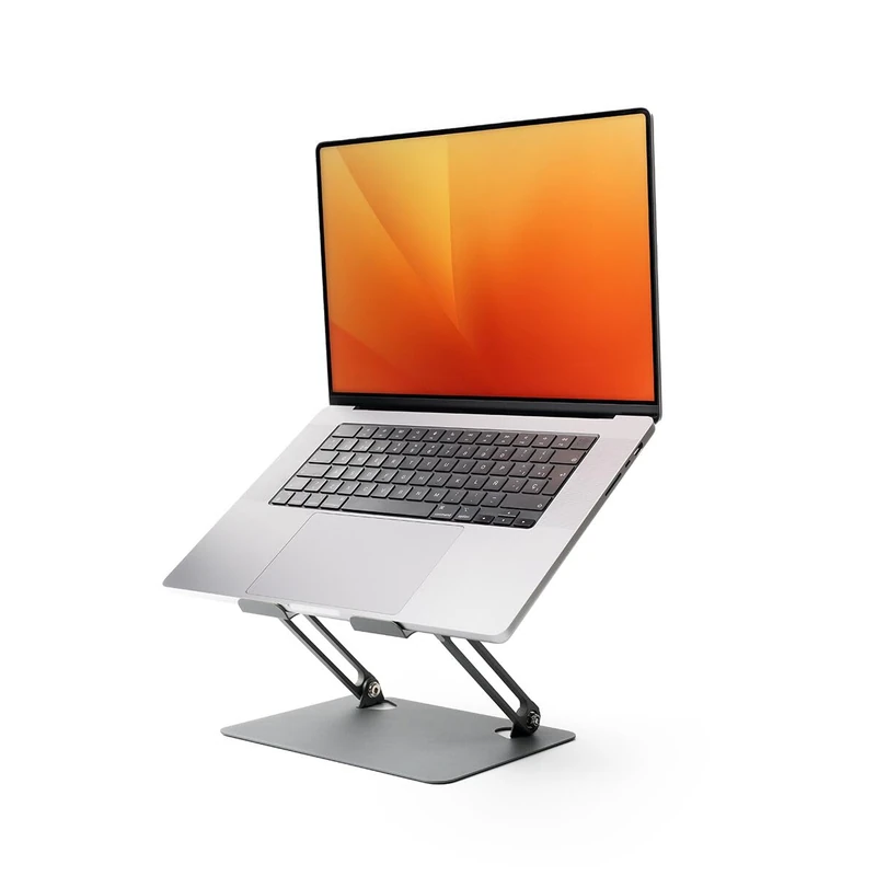 InnovaGoods® Supporto per notebook pieghevole e regolabile, regolabile in altezza e inclinazione, antiscivolo, telaio aperto, schermi da 10“-18”, acciaio al carbonio, ideale per ufficio e telelavoro